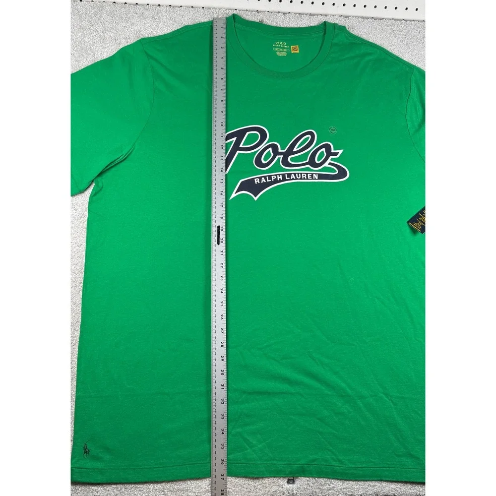 Polo Ralph Lauren T-Shirt HOLE Mens 4XLT Green Script Logo Short Sleeve Tee NWT